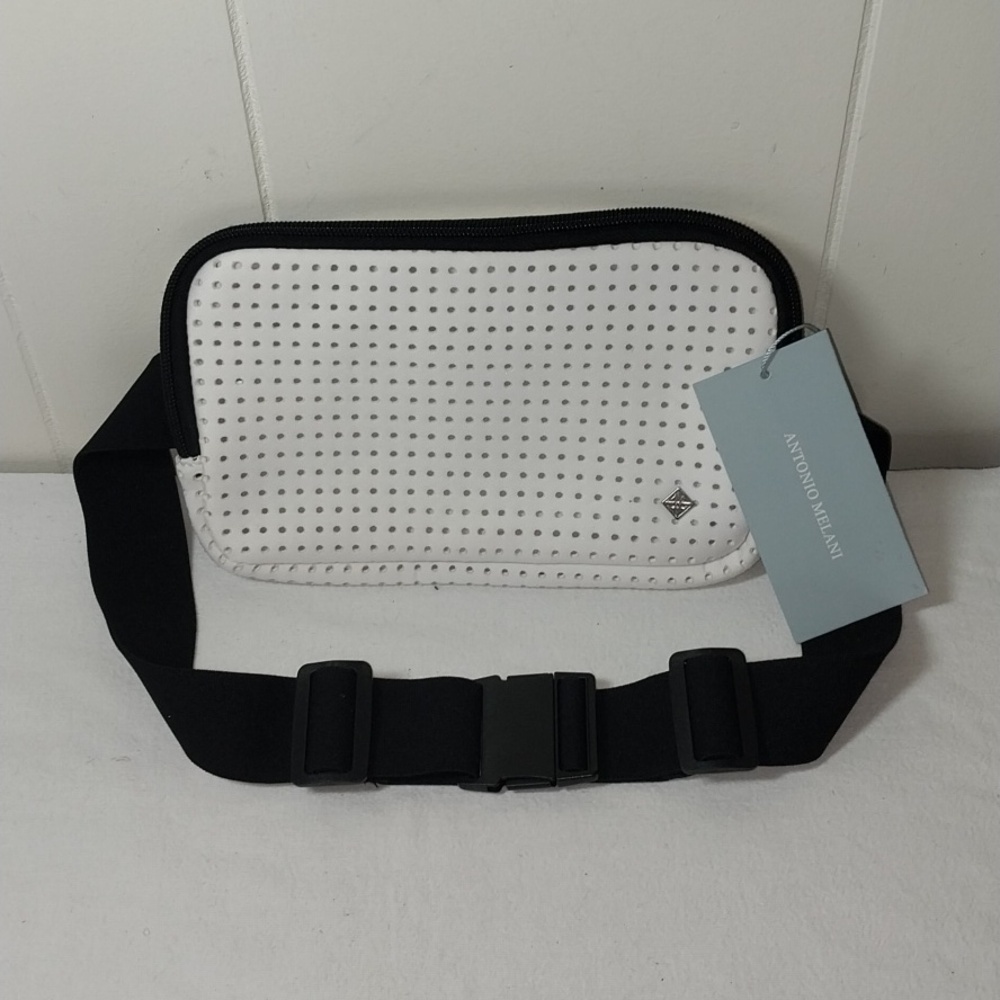 Antonio Melani Cross Body Neoprene All Around Belt Bag White NEW - Picture 2 of 10